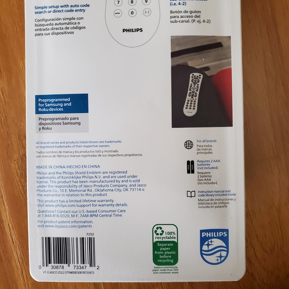 Philips Remote Control Universal Remote Control 4 devices NIB - Picture 4 of 4